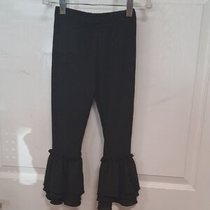 Black Ruffle Hem Kids Bottoms